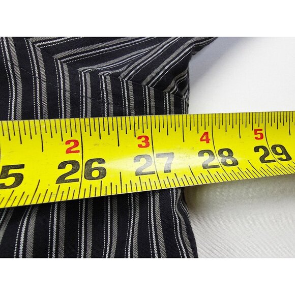 Stafford Performance X-Tall Sz 18 36-37 Black Gray White Stripe Broadcloth Shirt - Picture 2 of 9